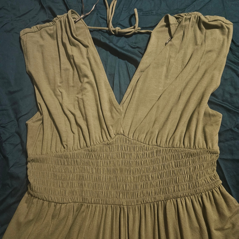 Old Navy Sage Green V-Neck Dress